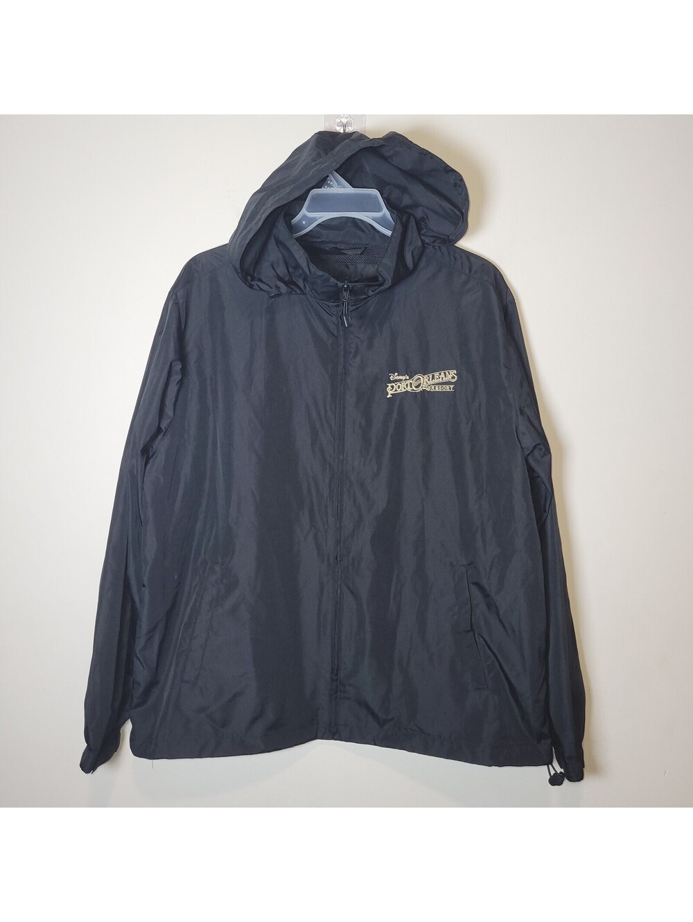 Disney Port Orleans Resort Cast Member North End Black Rain Jacket Windbreaker L